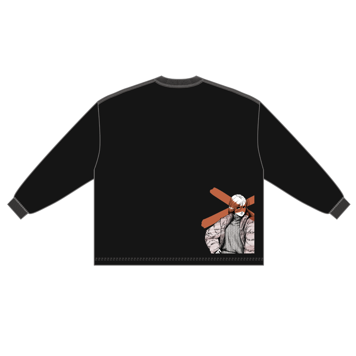 【只野楓】『Oh...』Music Jacket Long T-shirts (BLACK)